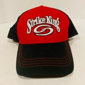 Strike King Black And Red Adjustable Baseball Hat Cap Fishing Bait Lure